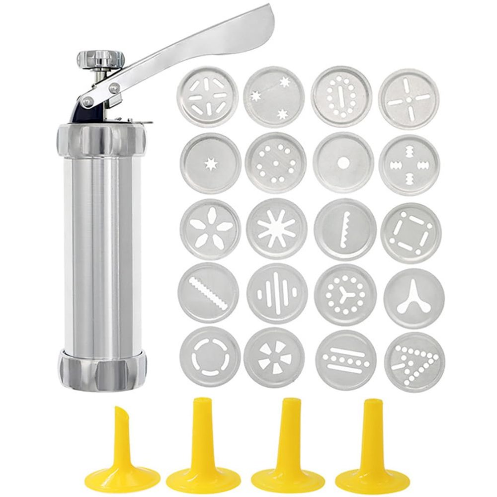 PRETYZOOM Cookie Cutter Stencil Kit Biscuit Cutters for Baking Cake Decorating Gun Tool Multi-function Nozzle Cupcake Filling Injector Tool