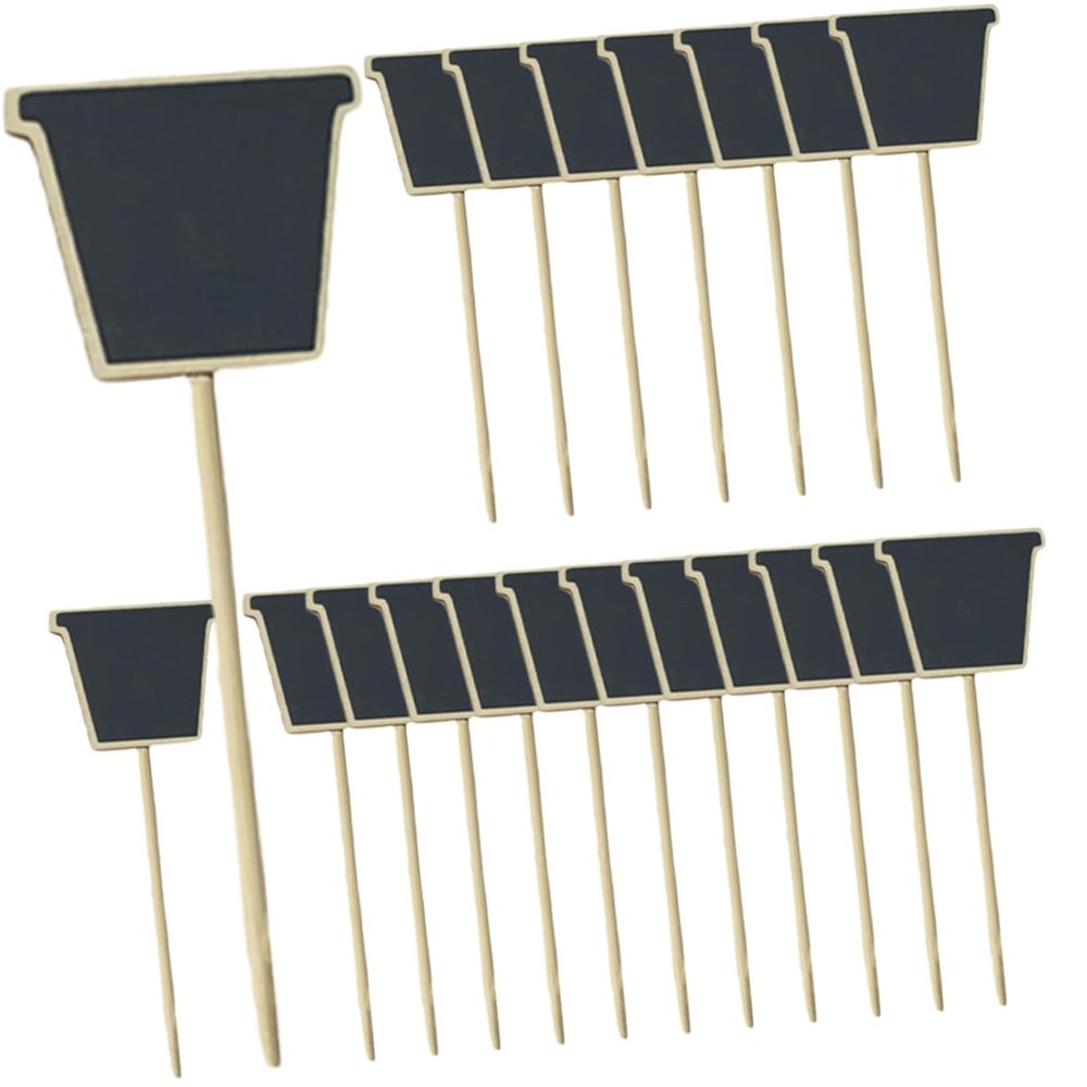 Zerodeko 20pcs Chalkboard Signs with Toothpick Stakes for Plant Labels Food Displays and Event Decorations Versatile Message Board for Weddings Parties and Home Decor