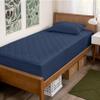 Bare Home Twin Extra Long Quilted Fitted Mattress Pad - Cooling Mattress Cover - Easily Washable - Elastic Fitted Cover for Mattress - Stretch-to-Fit up to 15 Inches Deep (Twin XL, Dark Blue) view 1