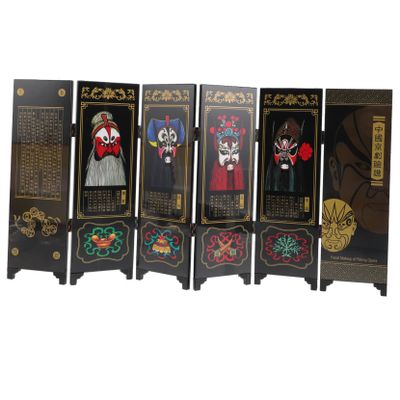 Amosfun Mini Chinese Style Wooden Folding Screen Room Divider Antique Decorative Panel for Desktop Traditional Craftsmanship for Home Decor and Cultural Enthusiasts
