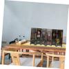 Amosfun Mini Chinese Style Wooden Folding Screen Room Divider Antique Decorative Panel for Desktop Traditional Craftsmanship for Home Decor and Cultural Enthusiasts view 3