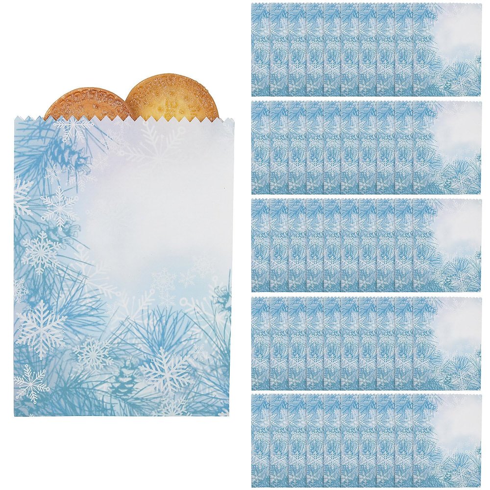 Fun Express Winter Wedding Treat Bags, 5 3/4" x 8", Bulk 150 Pc