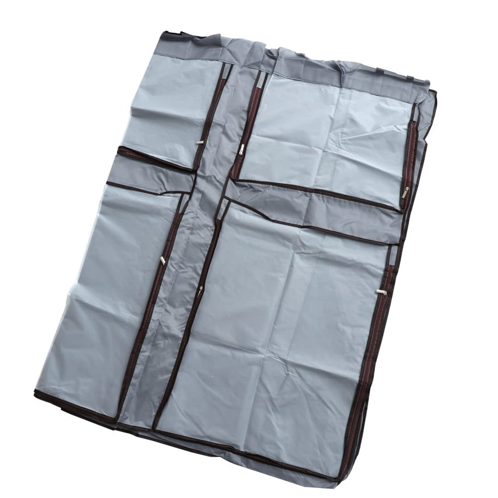 Amosfun Moisture Oxford Clothing Rack Cover Gray Medium Dust Garment Bag for Seasonal Clothing Storage and Protection Convenient Clothes Cover for Wardrobe Use