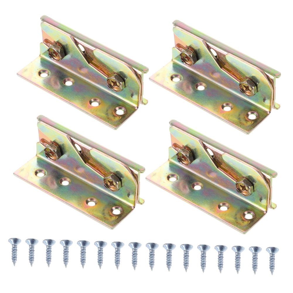 FELTECHELECTR 4pcs Non-Mortise Bed Frame Brackets Heavy Duty Screw Sleeves for Bed Rails Furniture Rails Ladders Random Color