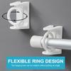 FUNOMOCYA 4pcs White Wall Hook Ceiling Hanging Curtain Rod Holder Stick on Curtain Rod Holders Multipurpose Wall Decor view 3