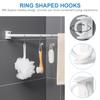 FUNOMOCYA 4pcs White Wall Hook Ceiling Hanging Curtain Rod Holder Stick on Curtain Rod Holders Multipurpose Wall Decor view 4