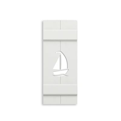 Seven Grays Designs Sailboat PVC Shutter, Decorative Single Panel, Sold Individually, (Width: 14.5, Height: 40.5)