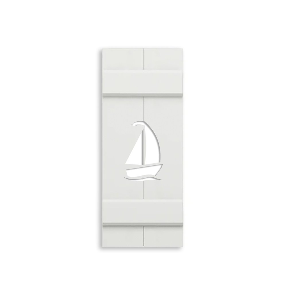 Seven Grays Designs Sailboat PVC Shutter, Decorative Single Panel, Sold Individually, (Width: 14.5, Height: 40.5)