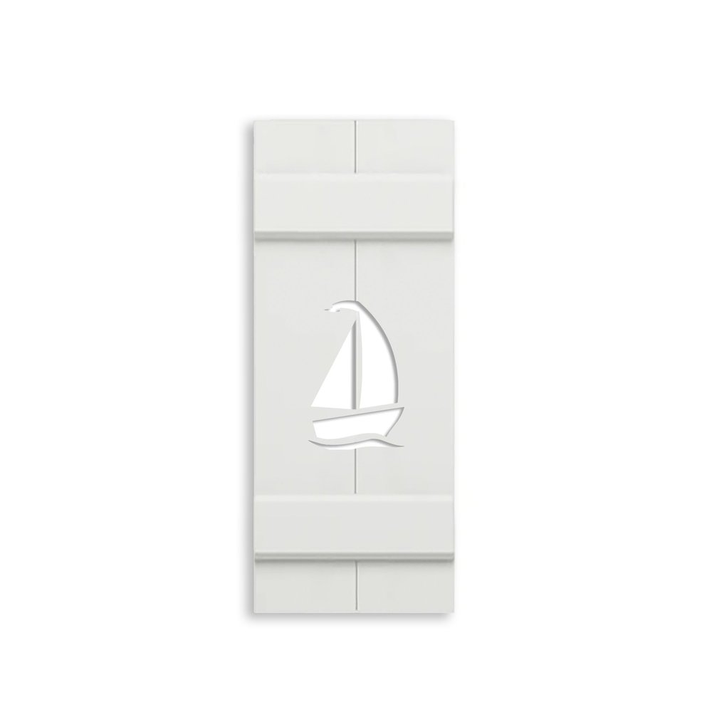 Seven Grays Designs Sailboat PVC Shutter, Decorative Single Panel, Sold Individually, (Width: 11.5, Height: 46)