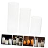 Zerodeko 3pcs Glass Candleholder Cylinders Transparent Windproof Candle Cover for Home Dining and Special Occasions view 4
