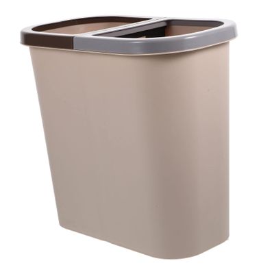 Amosfun Dual Compartment Trash Can Home Garbage Can Plastic Waste Bin Drain Trash Bin Home Waste Storage Box