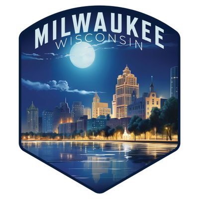 Milwaukee Wisconsin Design B Souvenir Die Cut Decorative Flat Magnet 3-Inch