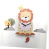 ORFOFE PVC Cartoon Lion Wall Clock Unique Living Room Decor for Boys and Girls view 2