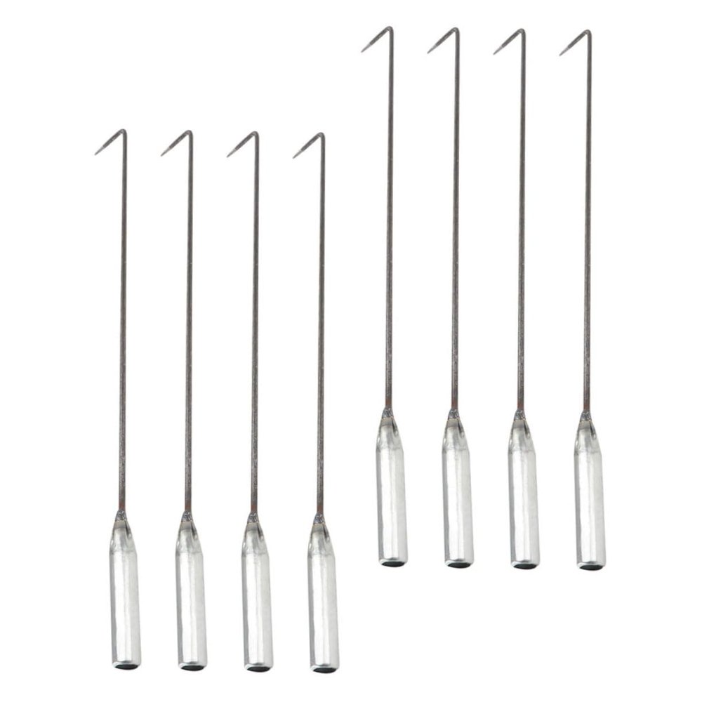 Holibanna 8pcs Fire Pit Poker Sticks Steel Fireplace Hook Ash Cleaning Hooks BBQ Ash Tool
