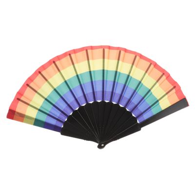 Amosfun Rainbow Hand Fan Colorful Folding Fan for Dance Parties Home Decor Lightweight Portable for Performances and Pride Celebrations