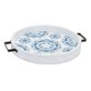 Set of Two Blue Round Solid Wood Vanity Tray with Handles view 1