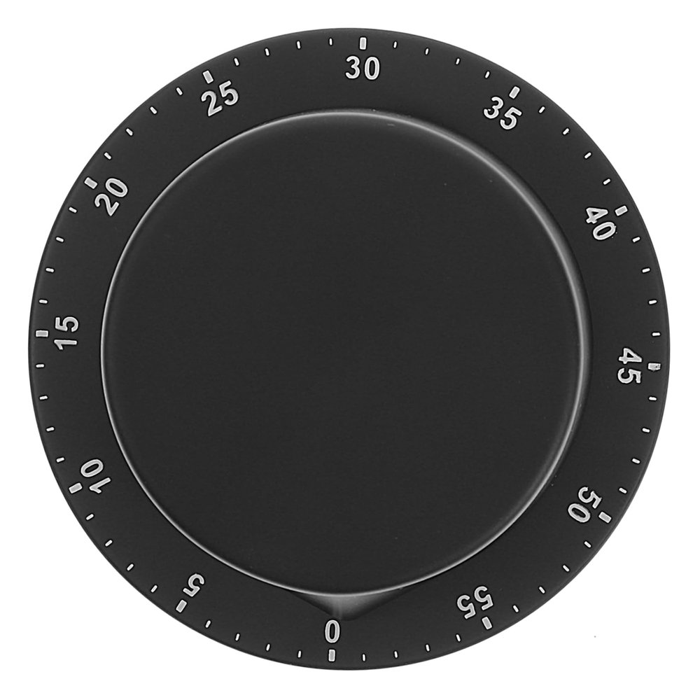 FELTECHELECTR 1pc Kitchen Timer Mechanical Stainless Steel Countdown Reminder for Cooking and Baking Magnetic Back for Easy Attachment to Oven Refrigerator Black