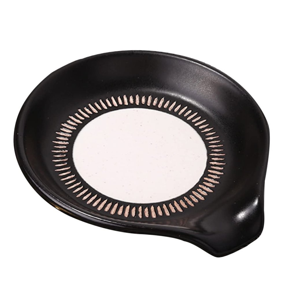 PRETYZOOM Ceramic Spoon Rest for Kitchen Countertop Compact Utensil Holder for Cooking Spoons Ladles and Spatulas Organizer for Clean Cooking Space