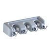 Holibanna Wall Mounted Mop and Broom Holder Positions Hooks Easy to Install Multi-purpose Organizer for Kitchen and Bathroom Abs Plastic Grey view 1