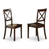 Modern 5 Piece Small Kitchen Table Set - Round Table & 4 Chairs - Sturdy Legs - Cappuccino Finish - Asian Wood - X Back Chairs - Versatile & Elegant view 2