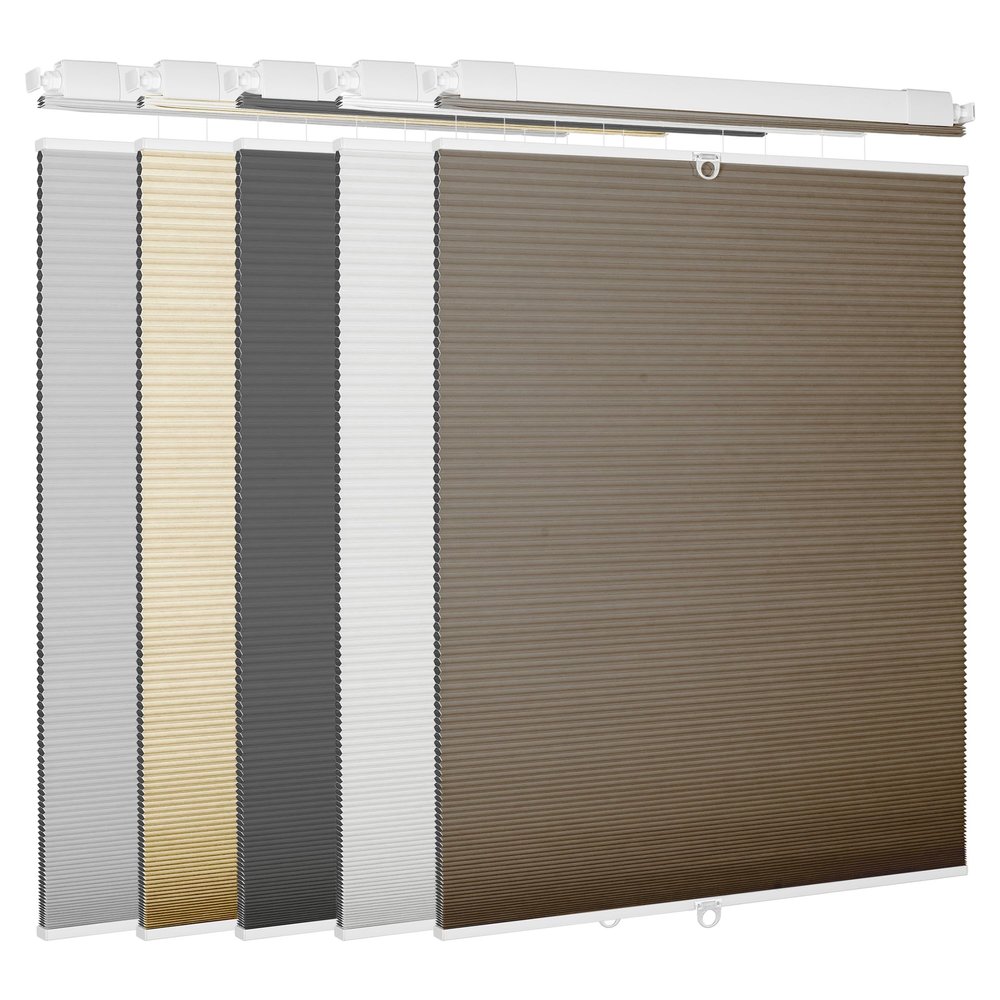 Doing-X Cordless Cellular Shades Blackout Top Down Bottom Up No Tool No Drill Honeycomb Cellular Window Blinds Room Darkening French Door Blinds for Kitchen Living Room Office,Brown,29.5" W x 64" H