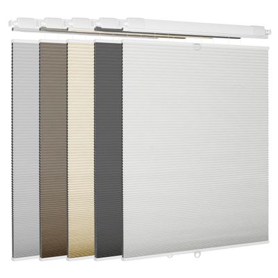Doing-X Cordless Cellular Shades Blackout Top Down Bottom Up No Tool No Drill Honeycomb Cellular Window Blinds Room Darkening French Door Blinds for Kitchen Living Room Office,White,29.5" W x 64" H