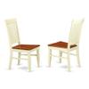 ANWE5-BMK-W-VV 5 Pc Dining Set with Kitchen Table & 4 Wood Seat Chairs - Buttermilk & Cherry Finish, Elegant Design for Dining Area or Breakfast Nook view 2