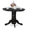Ergode SHVA3-BLK-C-VV 3-Pc Dining Set - 2 Modern Chairs & 1 Kitchen Table - Linen Fabric Seat - Slatted Chair Back - Black Finish view 2