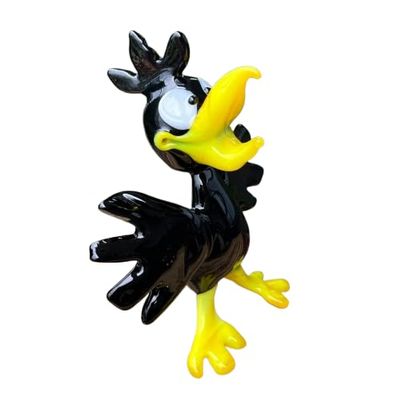 Black Glass Crow Figurine 4 Hand Blown Crow Sculpture Miniature Art Glass Bird Collectible Raven Figure Gothic Home Decor Gift for Bird Lovers