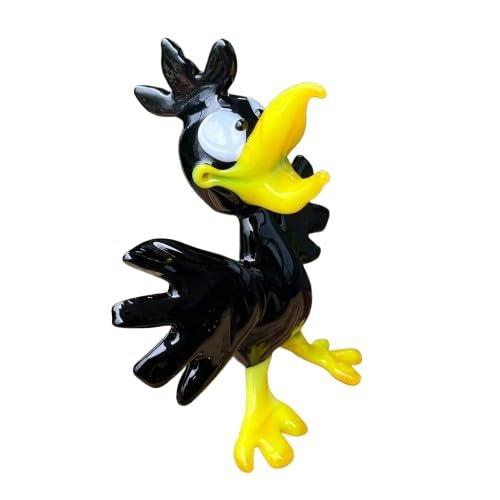 Black Glass Crow Figurine 4 Hand Blown Crow Sculpture Miniature Art Glass Bird Collectible Raven Figure Gothic Home Decor Gift for Bird Lovers