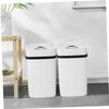 PRETYZOOM 1pc Automatic Induction Trash Can Smart Electric Waste Bin for Home Kitchen Living Room Ivory -Saving Silent Touchless Design view 2
