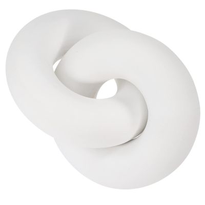Holibanna Modern Wooden Chain Link Decor for Home Hand-Carved Aesthetic Table and Shelf Accents for Living Room Bedroom and Wedding Decorations White