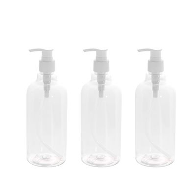 3pcs Refillable Shampoo Dispenser Bottles with Pump Transparent Containers for Body Wash Soap Essential Oils for DIY Projects