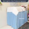 Cottington Lane Ruffled Dorm Bed Skirt Twin XL 42 Inch Drop, 100% Microfiber Twin Extra Long Dorm Bedding Wrap Around Elastic Dust Ruffle, Light Blue view 4