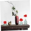Holibanna 3pcs Simple Glass Hydroponic Flower Vase Set for Home Decor Mini Decorative Vases for Office Chic Arrangement Holders Green Color Floral Displays view 2