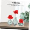 Holibanna 3pcs Simple Glass Hydroponic Flower Vase Set for Home Decor Mini Decorative Vases for Office Chic Arrangement Holders Green Color Floral Displays view 4