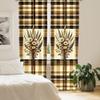 Ambesonne Autumnal Window Curtains, Earthy Fall Tone Leafy Floral Bouquet Illustration with Tartan Plaid Back, Lightweight Decor 2-Panel Set with Rod Pocket, Pair of - 28" x 63", Camel Beige Caramel view 4