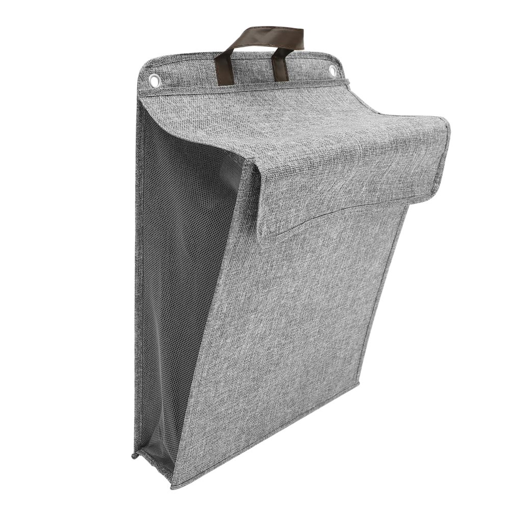 HOOTNEE Clothes Storage Basket Laundry Bag Lid Large Foldable Wall-mounted Dust for Home Grey Medium