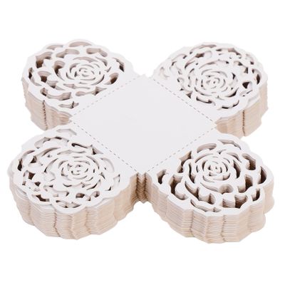 50Pcs White Paper Chocolate Truffle Trays, Hollow-out Candy Wrappers