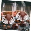 50Pcs White Paper Chocolate Truffle Trays, Hollow-out Candy Wrappers view 3