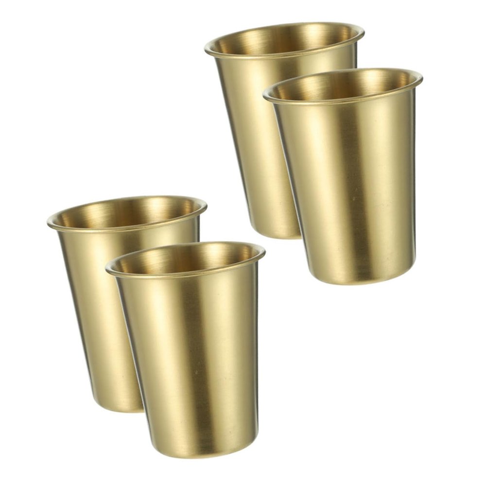 FUNOMOCYA 4pcs Stainless Steel Water Cups Drinking Cups for Home Restaurant Reusable Easy to Clean Multipurpose Beverage Containers
