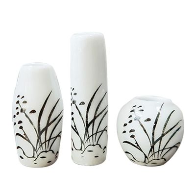 PRETYZOOM 3pcs Small Vase Orchid Pot Floral Decor Small Flower Vases Faux Plants Desk Topper Mini Furniture Mini Doll Jewelry Ceramics Artificial Toy