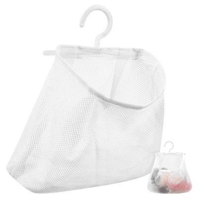PRETYZOOM Storage Bag Clothes Peg Washable Clothespin Bag Mesh Drying Kitchen Mesh Pouch Hanging Laundry Laundry Underwear Travel White Portable Toy Polyester