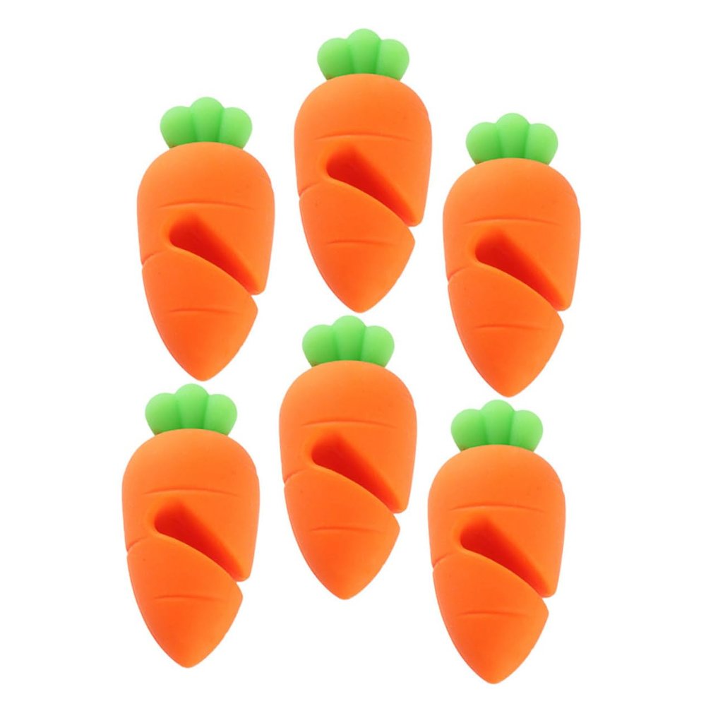 Carrot Pot Lid Spill Stoppers 6 Pack Silicone Boil Lifters