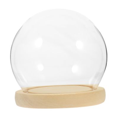 FUNOMOCYA Glass Display Case with Base Decorative Dome Cover for Preserved Flowers and Collectibles and Stylish Desk Decor for Use