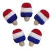 Matthew + Mae Felted Popsicles- Set of 3, 5, or 10- MINI Shapes- Red White Blue- Fourth of July Home Decor, Memorial Day Tiered Tray Bowl Filler- Approx. 2" Tall x 1.25" Wide - 100% Wool view 1
