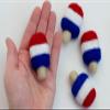 Matthew + Mae Felted Popsicles- Set of 3, 5, or 10- MINI Shapes- Red White Blue- Fourth of July Home Decor, Memorial Day Tiered Tray Bowl Filler- Approx. 2" Tall x 1.25" Wide - 100% Wool view 3