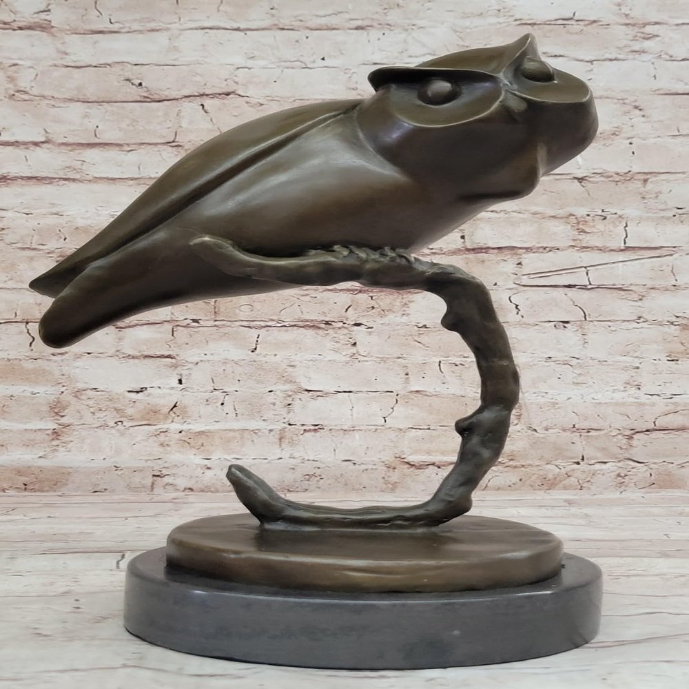 Evan Stone Abstract Modern Art Owl Bronze Statue Figure Artwork Artwork Sale Gift by Finery Bronze