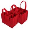 BIUDECO 2pcs Wine Bottle Carrier with Handle Compartment Portable Felt Wine Tote for Travel Picnic and Parties Bag for Beer and Storage view 1