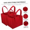 BIUDECO 2pcs Wine Bottle Carrier with Handle Compartment Portable Felt Wine Tote for Travel Picnic and Parties Bag for Beer and Storage view 2